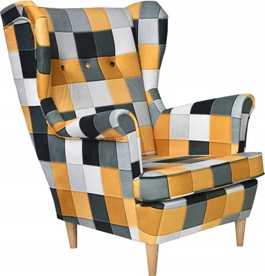 Produktbild von Family Meble Ohrensessel Print Relaxsessel Skandinavisch Bequemer Sessel Loungesessel Fernsehsessel Für Wohnzimmer Schlafzimmer Büro (M 128)