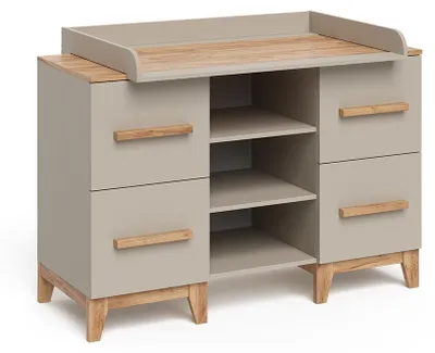 Obrázek produktu pro Přebalovací pult Vitalispa Malia Kašmír/Řemeselné 133 x 98 cm XL se 4 zásuvkami, Model 58351