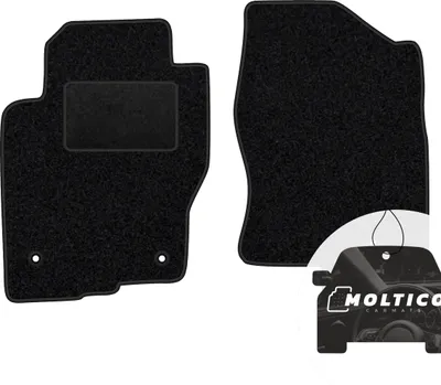 Produktbild von moto-MOLTICO Vorne Fußmatten Auto Velours Autoteppiche Schwarz Automatten Set 2-teilig passend für Nissan Pathfinder 2010-2014