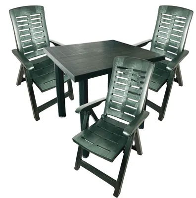 Produktbild von Outdoormöbel Gartengarnitur Bistrogarnitur 4-teilig Grün 80x75xH72cm