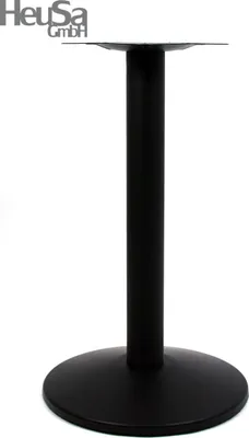 A black table base with a round foot, shown against a white background.