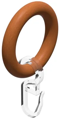 Produktbild von Interdeco Gardinenringe / Rundringe mit Faltenhaken für Gardinenstangen mit 16 mm Ø Kirschbaum lackiert, Pack. 10 Stück