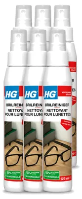 Immagine prodotto di 6 flaconi di detergente per occhiali HG per una visione nitida - 125 ml - confezione  - 6 pezzi