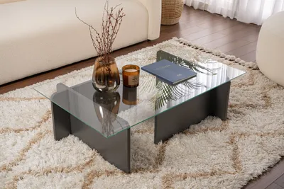 Produktbild von Skye Decor, Flavio - Anthracite, Couchtisch, Anthrazit, 100 % gehärtetes Glas, 105 x 65 x 30 cm
