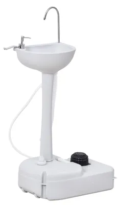 Imagen del producto de Estación de lavado de manos portátil - Lavabo portátil - Lavado de manos para exteriores - Lavado de manos para camping - Estación de lavado para jardín - Depósito de agua de 17 litros