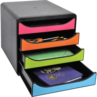 Produktbild von Exacompta Schubladenbox Big Box, 4 offene Schubladen, , Regenbogen, 310498D