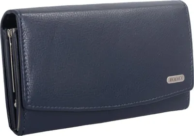 Produktbild von Damenknipsbörse, blau, Leder Bügelbörse
