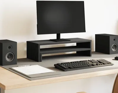 Produktbild von Möbel Monitorständer Schwarz Eichen-Optik 54x22x15 cm Holzwerkstoff - Monitorständer &48104