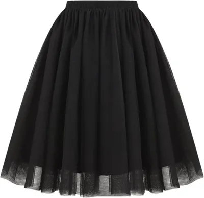 Produktbild von ASKSA Damen Tuellrock 50Er Rock Retro Ballet Tanzrock 3 Lagig Tuetue Rockabilly Unterrock Tanzkleid Abendkleid Zubehoer Karneval Tutu,Schwarz,M