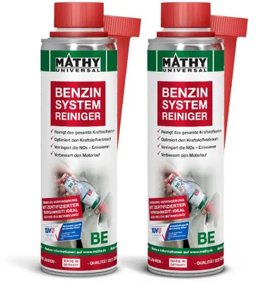 Produktbild von MATHY-BE Benzin-Systemreiniger 2 x 250 ml - Benzin Additiv für Ventile, Brennraum & Kraftstoffsystem