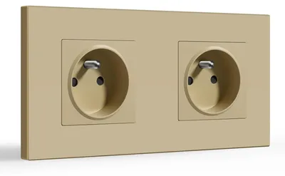 Imagen del producto de Enchufe empotrado de 16A, doble, con caja de instalación de 60 mm, para uso doméstico