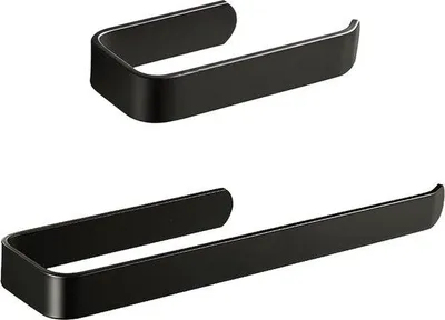 Produktbild von Schwarze Papierhandtuchhalter für Küche, Badezimmer Toilettentuchhalter, Selbstklebendes Badezimmer Accessoires Set.