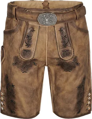 Produktbild von MADDOX Kurze Herren Lederhose "Altrei" mit Gürtel | Nappato Sand Größe: 58