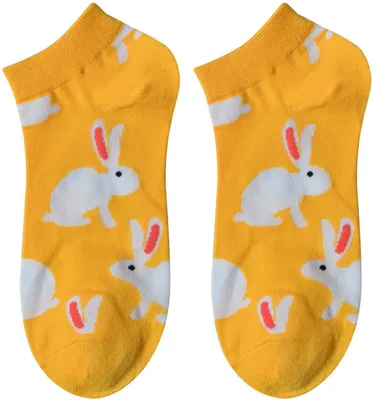 Produktbild von Clayre & Eef Lustige Socken one size Gelb Polyester Kaninchen