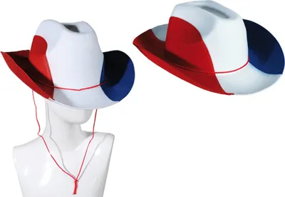 Produktbild von Cowboyhut mit Kordel, Frankreichflagge