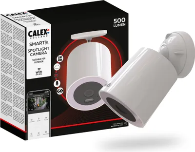 Produktbild von Calex Außen-Spotlight-Kamera, 2K, Bewegungserkennung, wasserdicht, Weiß