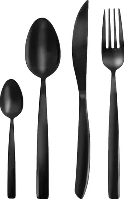 Obrázek produktu pro Sada příborů, 24 kusů, elegantní design, černá barva