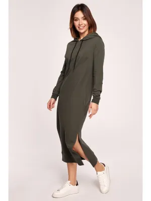 Obrázek produktu pro BeWear Dámské mikinové šaty Sinal B197 vojenská zelená M