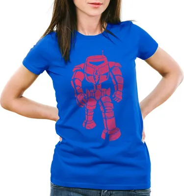Produktbild von style3 Sheldon Walking Robot Damen T-Shirt, Farbe:Blau, Größe:XL