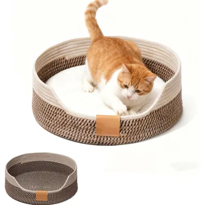 Immagine prodotto di Cuccia per gatti in corda di cotone con cuscino, 40 cm, lavabile
