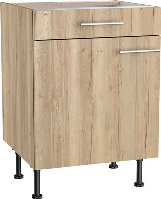 Produktbild von Optifit Unterschrank mit Schublade und Drehtür Erik290 BxTxH 60 x 58,4 x 87 cm wildeiche strukturiert matt zerlegt Ansch