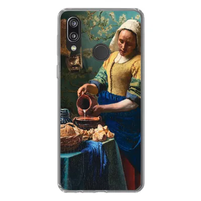 Produktbild von MuchoWow® Handyhülle Schutzhülle Hülle für Huawei P20 Lite (2020) Milchmädchen - Mandelblüte - Alte Meister Silikon Softcase Handy Hülle - Kartenhalter