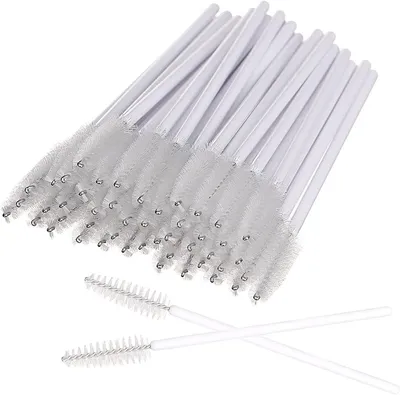 Produktbild von 100 Einweg-Wimpernbürsten (Mascara-Bürstchen), Augenbrauenapplikatoren, Kosmetikpinsel-Set