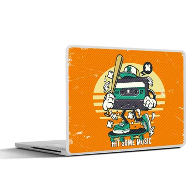 Produktbild von MuchoWow® Laptop Aufkleber Sticker Cover Kassettenkassetten - Baseballschläger - Vintage 30x21 cm - Sticker für Laptop - Selbstklebend