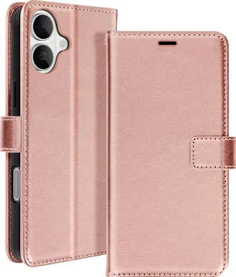 Produktbild von Mayaxess, Apple iPhone 16 Plus Wallet Case Standfunktion mit Handschlaufe, Champagnerrosa