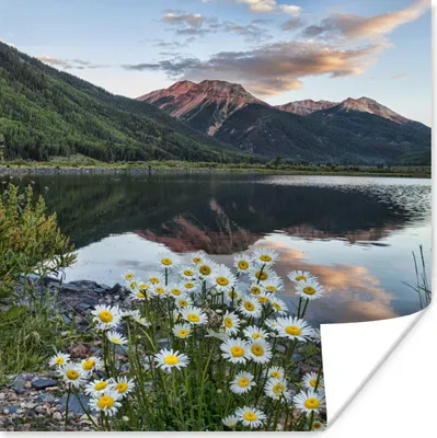 Produktbild von MuchoWow® Poster Kristallsee Amerika 50x50 cm - Wohnzimmerdekoration