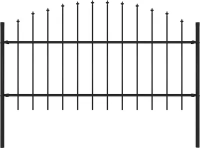 Produktbild von Gartenzaun mit Speerspitzen Stahl (1 - 1,25) x 1,7 m Schwarz