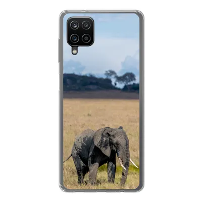 Produktbild von MuchoWow® Handyhülle Schutzhülle Hülle für Samsung Galaxy A12 Elefant - Gras - Tiere - Natur Silikon Softcase Handy Hülle - Bild