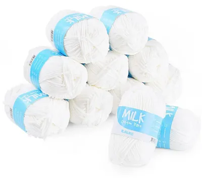 Produktbild von Babywolle Acrylgarn 12 x 50g Weiß 600g 1200m 5-fach gezwirnt Hautfreundlich