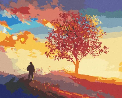 Produktbild von Zuty - Malen nach Zahlen - BAUM AUF DER SPITZE DES HÜGELS, 40x50 cm, ohne Keilrahmen
