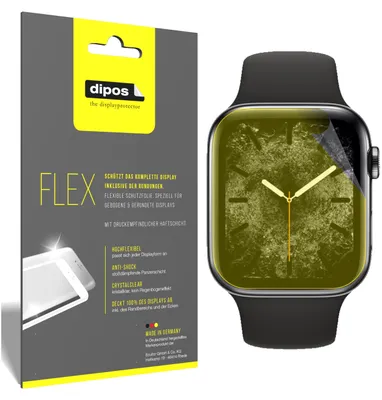 Produktbild von 3x Schutzfolie für Apple Watch SE (44mm) Folie, 100% Displayabdeckung, dipos Flex