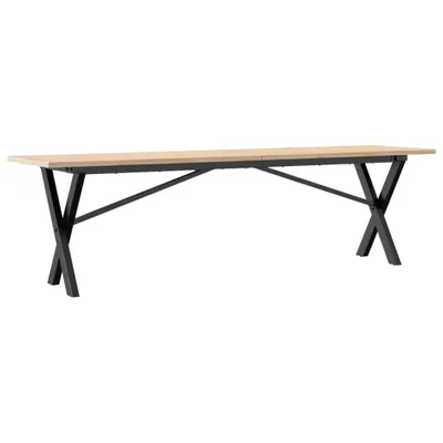 Produktbild von vidaXL Couchtisch X-Gestell 160x40x45 cm Massivholz Kiefer & Stahl