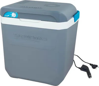 Zdjęcie produktu dla Lodówka elektryczna - lodówka termoelektryczna - do użytku podczas kempingu i podróży - chłodzi do 19°C poniżej temperatury otoczenia - pojemność 28 litrów - kolor niebieski