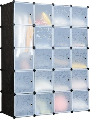 Produktbild von COSTWAY Kleiderschrank DIY mit 20 Würfel und Kippsicherung, 50L, stapelbar