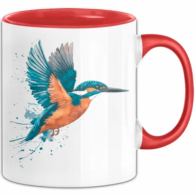 Produktbild von Eisvogel Vogel Tasse Geschenk Lustige Geschenkidee Spruch (Rot)