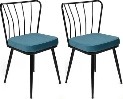 Immagine prodotto di Skye Decor, Yıldız-952 V2, Set di sedie (2 pezzi), blu, 100% METALLO, 43 x 42 x 82 cm