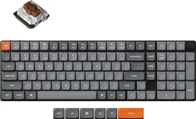 Produktbild von Keychron K17 Max QMK Wireless Kabellose Mechanische Tastatur, QWERTY US, LED, Hot-Swap, Low Profile, Gateron Mechanical Brown K17M-A3