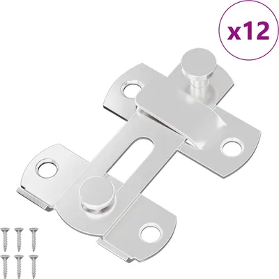 Produktbild von Türverschluss 12 pcs Silber 70 x 8 mm Stahl