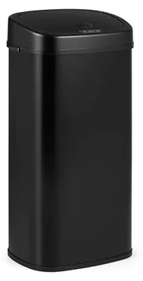 Imagen del producto de Cubo de basura con sensor, 68 litros, para cocina, con 2 compartimentos, sistema de separación de residuos para reciclaje y residuos generales, cubo de basura automático para cocina con tapa de cierre suave, color