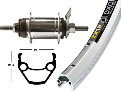Produktbild von H-Rad 28x1.75RB-Nabe Shim.1-G.36L EXAL ZX 19 silber.Niro-Spei.(2x 2,34)