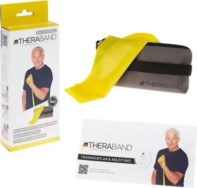 Productafbeelding van THERA-BAND trainingsband, 2,50 meter, inclusief deuranker. Lichtgewicht, geel. Lichtgewicht, geel