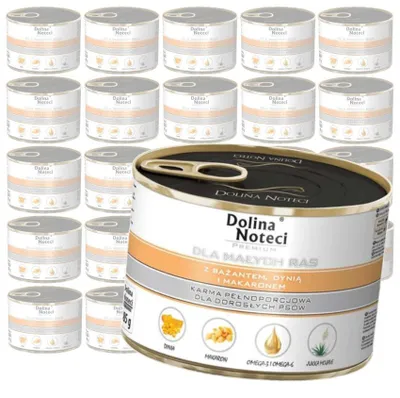 Produktbild von Dolina Noteci Premium 24 x 185 g Nassfutter für kleine Hunderassen mit Fasan, Kürbis und Nudeln