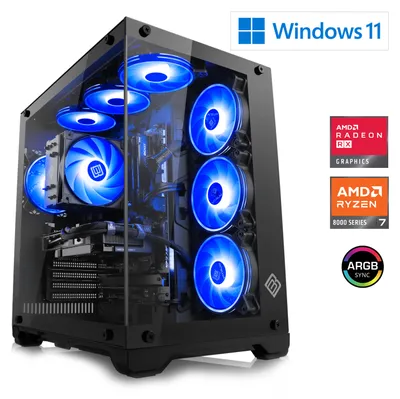 Produktbild von Gaming PC, AMD Ryzen 7 8700F, 4100 MHz, Radeon RX 9070, 32 GB DDR5, 2000 GB, Windows 11 Home, USB 3.2 | M12260H