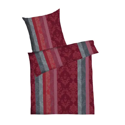 Produktbild von Kaeppel exklusive Biber Winterbettwäsche - Over Ornamente  – weich, flauschig und pflegeleicht, 2 teilig 135x200 + 80x80 cm, Bordeaux. Ideal für den Winter geeignet.