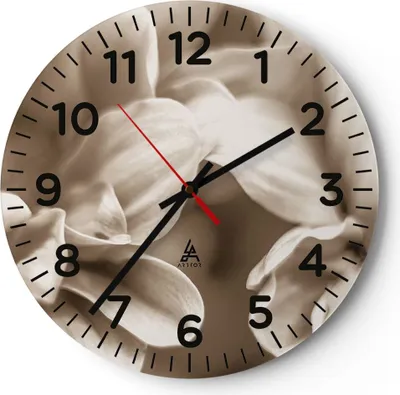 Produktbild von Wanduhr - Rund - Glasuhr - Blumen Boho ohne - 30x30cm - Schleichendes Uhrwerk - Lautlos - zum Aufhängen bereit - Dekoration Modern - Wanddekoration aus Glas - C4AR30x30-4767