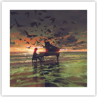 Produktbild von Poster - Poster ohne Rahmen - Klaviermusik - 40x40 cm - Wand Bild - Wanddeko - Wandbilder - Kunstposter - Wandposter - Bilder - Kunstdruck - Wanddekoration - Wandbild - P2XAC40x40-3911